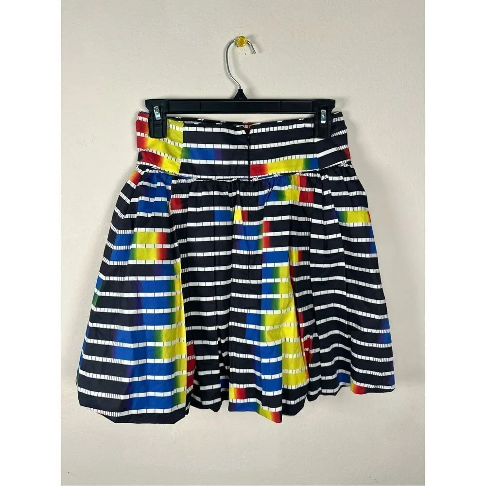 Kate Spade Saturday striped bubble skirt multi color funky fun bright sz 8